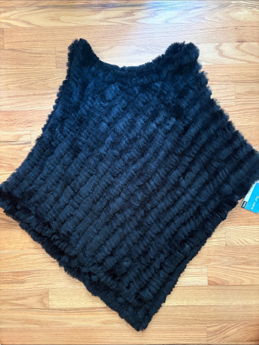 Wilsons Leather Black Faux Fur Poncho